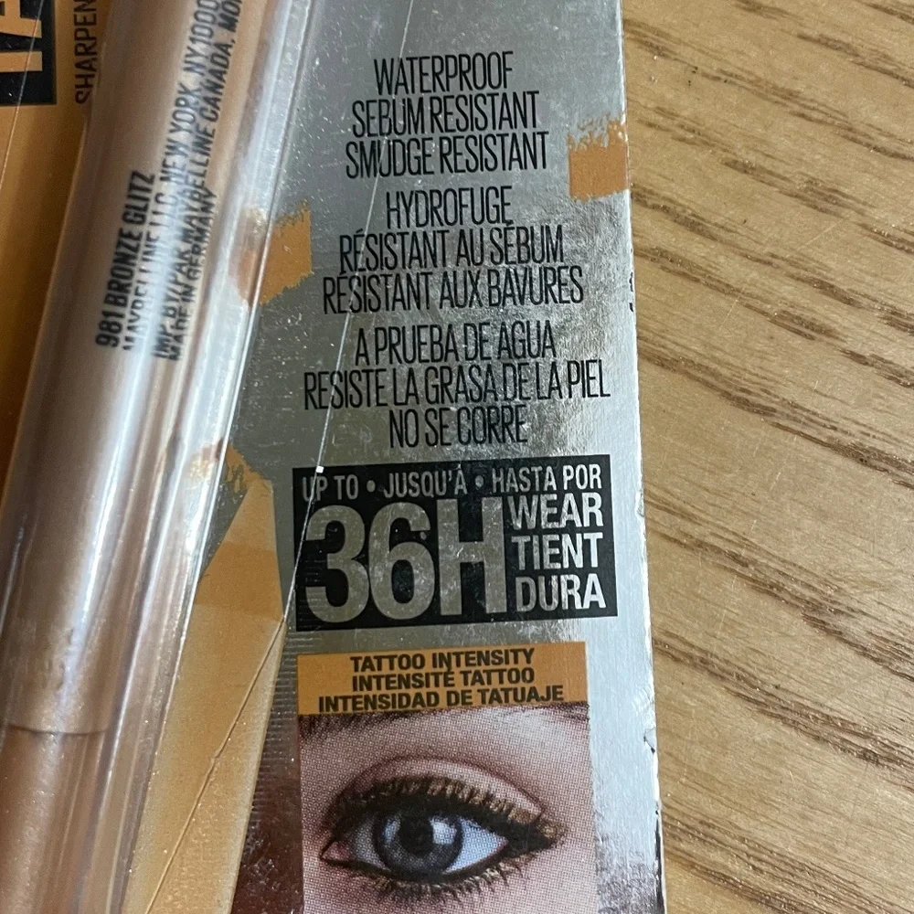 Maybelline Tattoo Studio Waterproof Eye Liner Gel Pencil #981 Bronze Glitz New